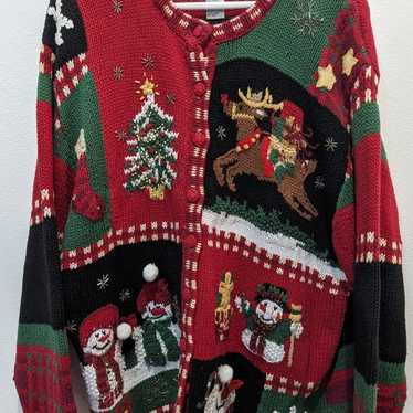 Vintage Tiara International ugly Christmas sweater