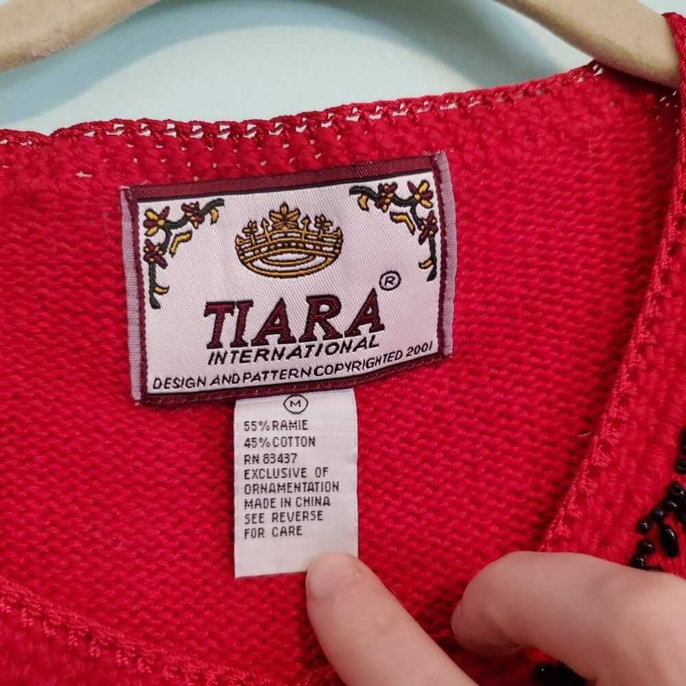 Vintage Tiara International 2001 Y2K Red Knit Bla… - image 6