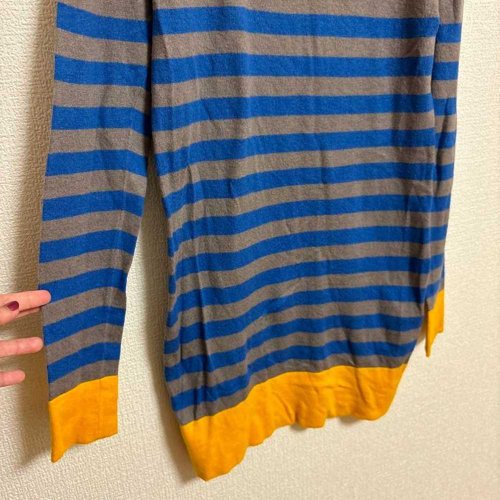 SLY SLY Sweater Cut T-shirt Knit Border Long Slee… - image 5