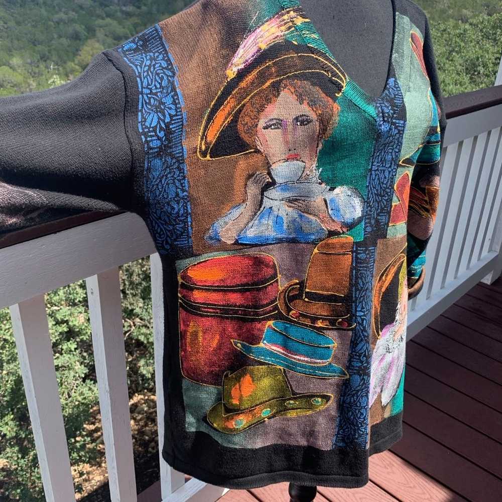 Vintage Marguerita Painted Graphic Sweater - image 3