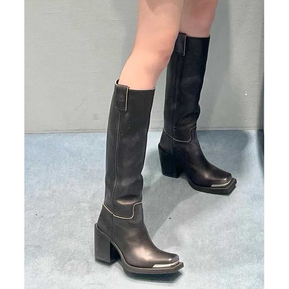 Miu Miu Leather riding boots - image 8