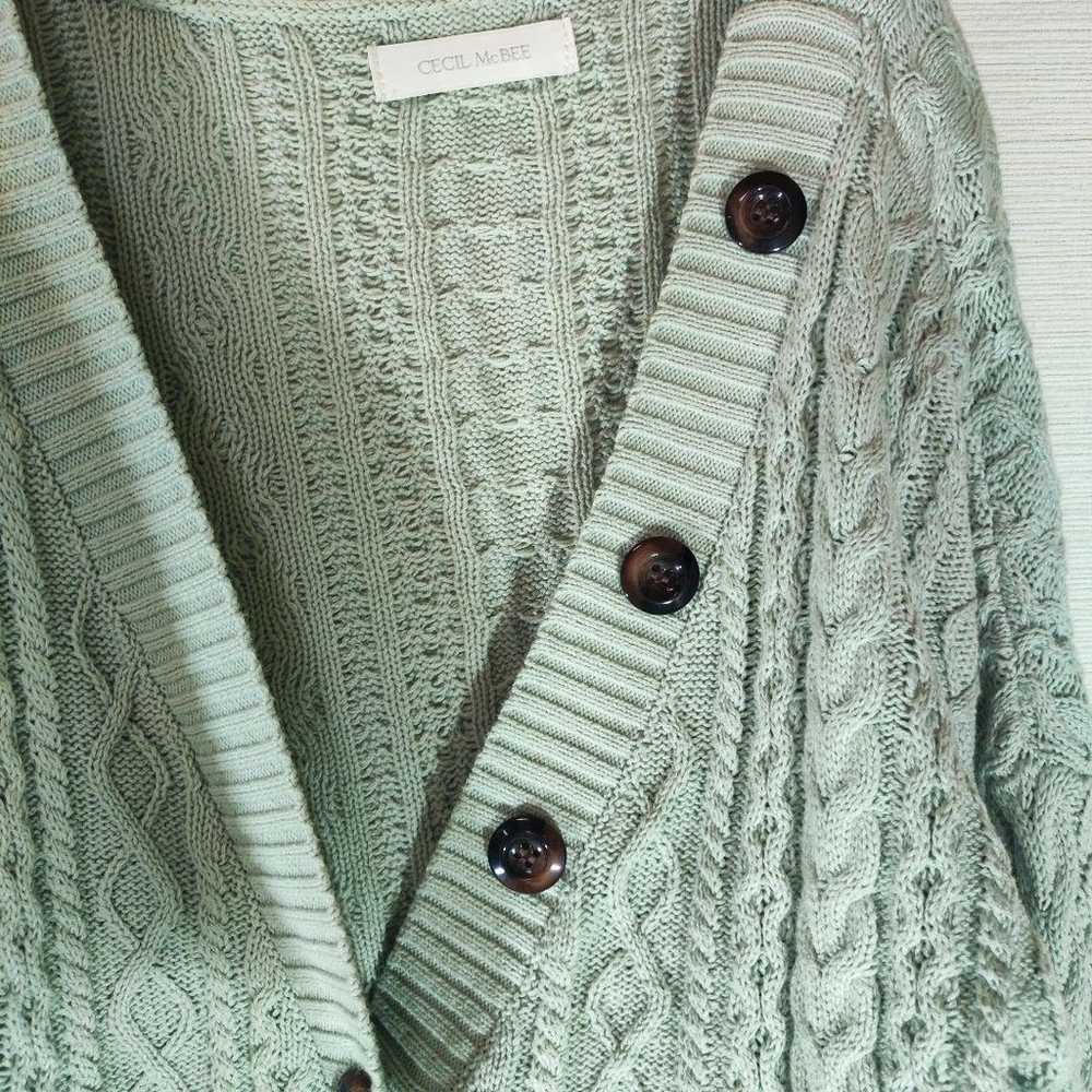 【Cecil McBee】Puff sleeve volume cardigan, chunky … - image 6