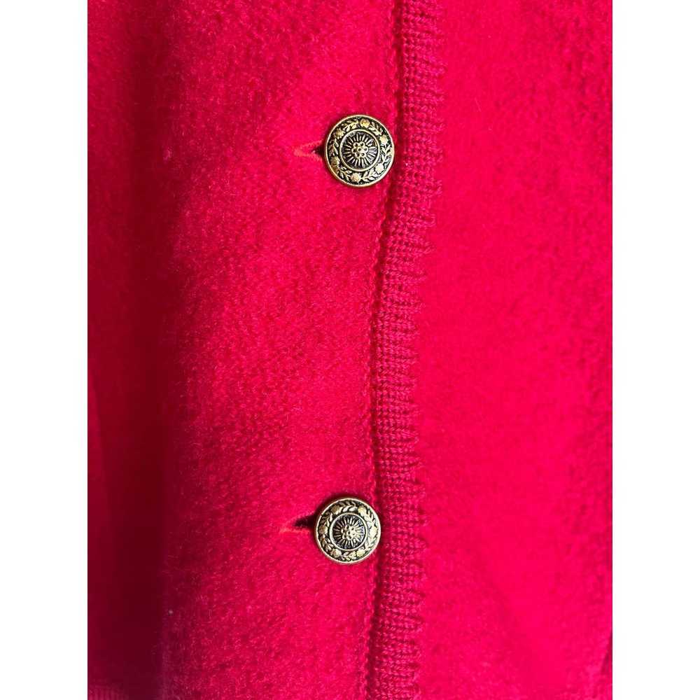 Vintage Tally Ho Red Cardigan Jacket 100 % Boiled… - image 5