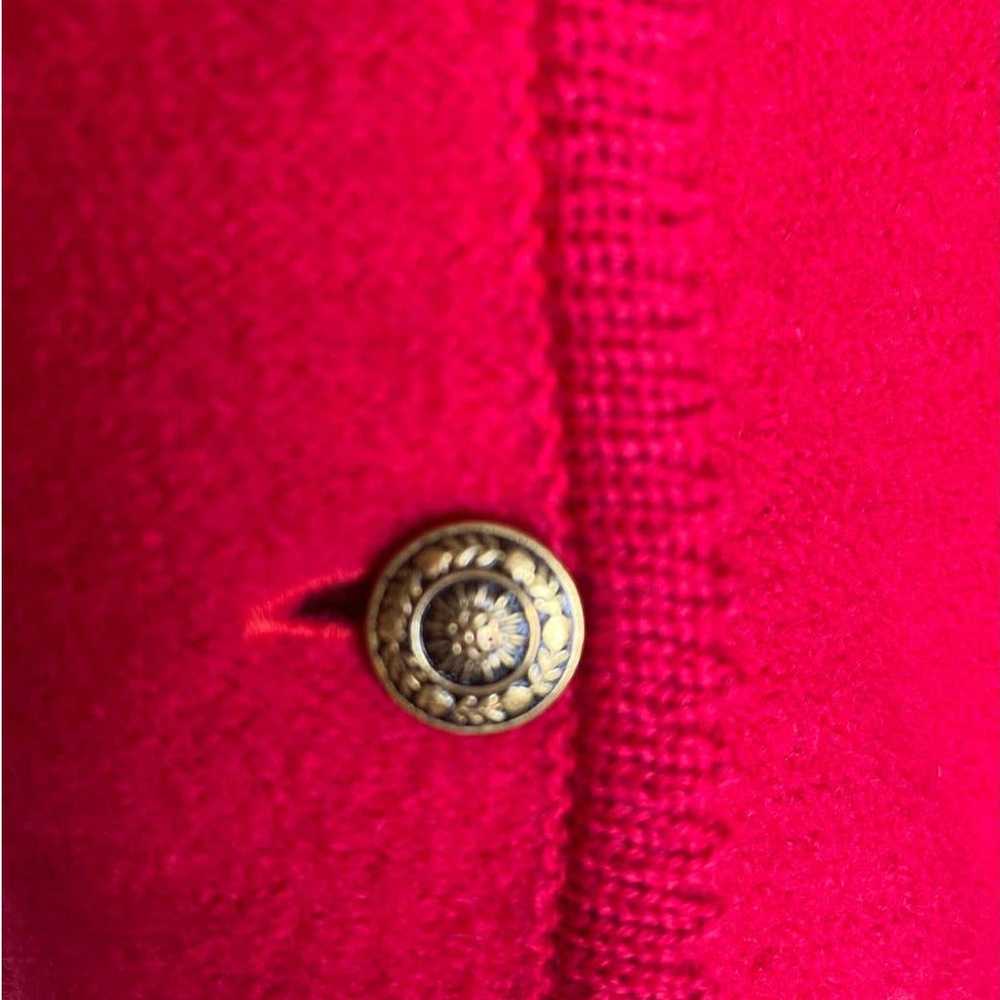 Vintage Tally Ho Red Cardigan Jacket 100 % Boiled… - image 7