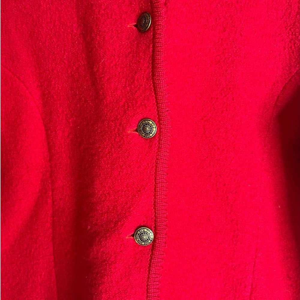 Vintage Tally Ho Red Cardigan Jacket 100 % Boiled… - image 8