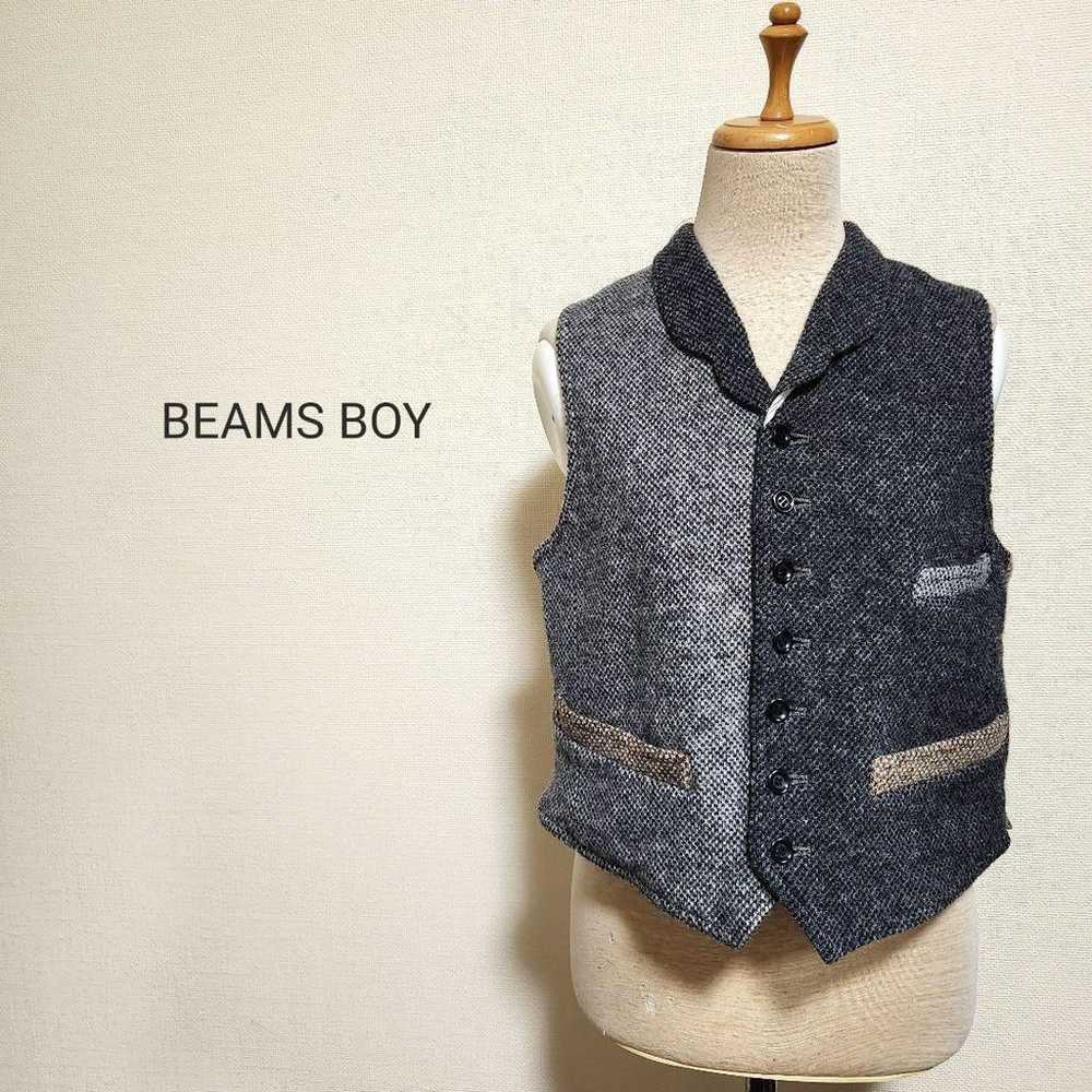 BEAMS BOY Tweed Vest Charcoal - image 1