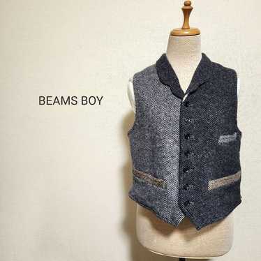 BEAMS BOY Tweed Vest Charcoal - image 1