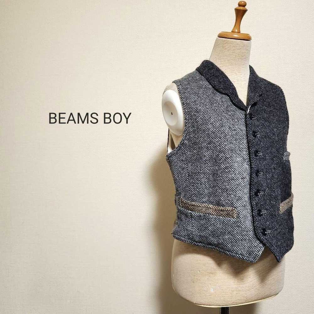 BEAMS BOY Tweed Vest Charcoal - image 2