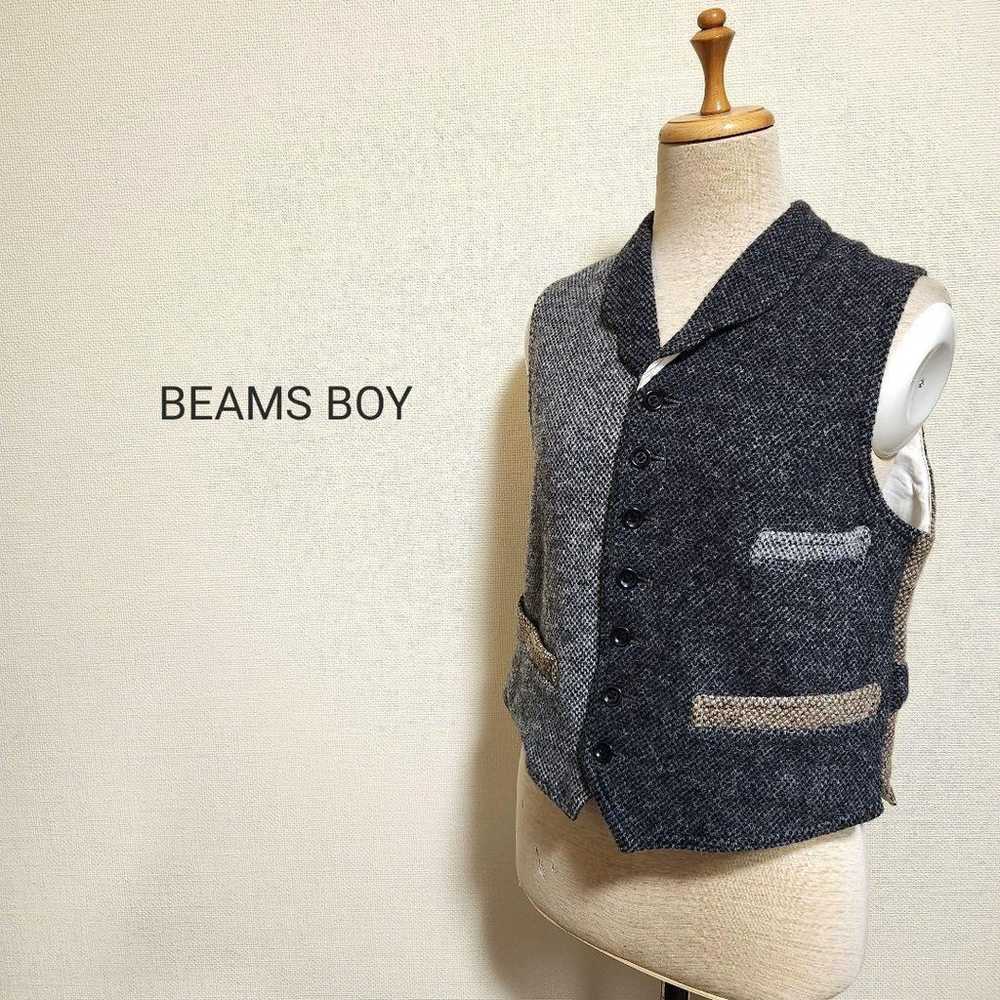 BEAMS BOY Tweed Vest Charcoal - image 3