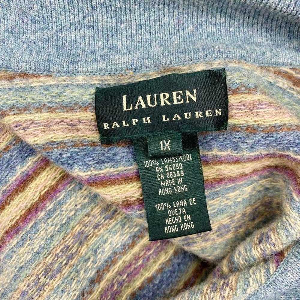 Lauren Ralph Lauren Blue Fair Isle Stripe Lambswo… - image 8