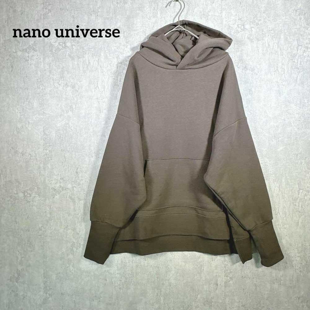 NANO UNIVERSE Food Parker Sweat Side Slit Brown H… - image 1