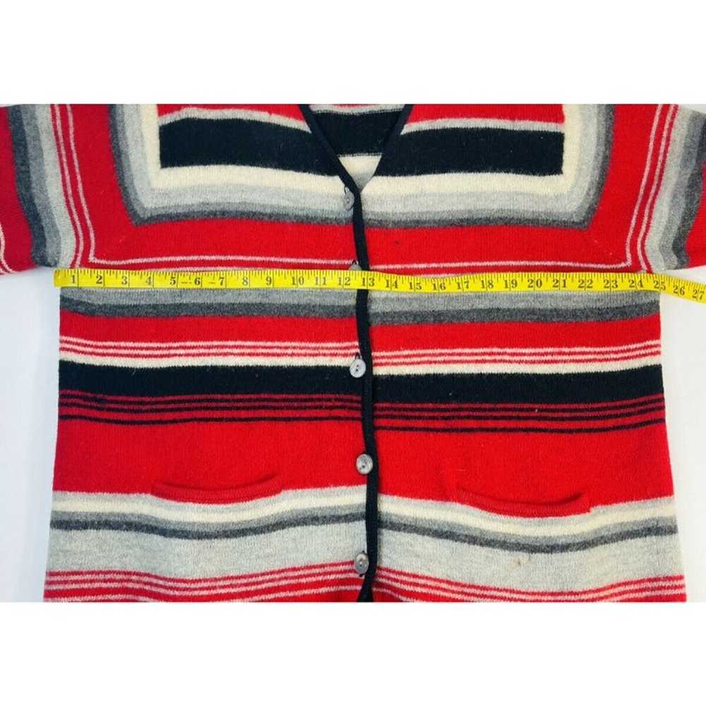 Vintage 90s Womens 1W Color Block Striped Wool Bu… - image 6