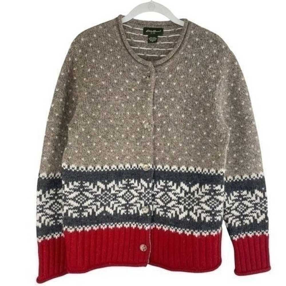 Vintage Eddie Bauer Wool Alpaca Fair Isle nordic … - image 1