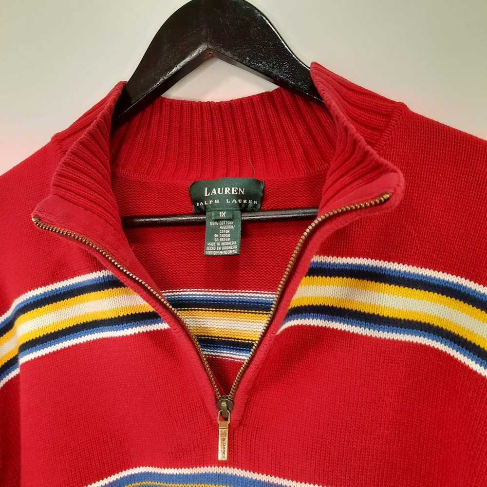 Vintage Lauren Ralph Lauren| 90s Boxy Red Sweater… - image 2