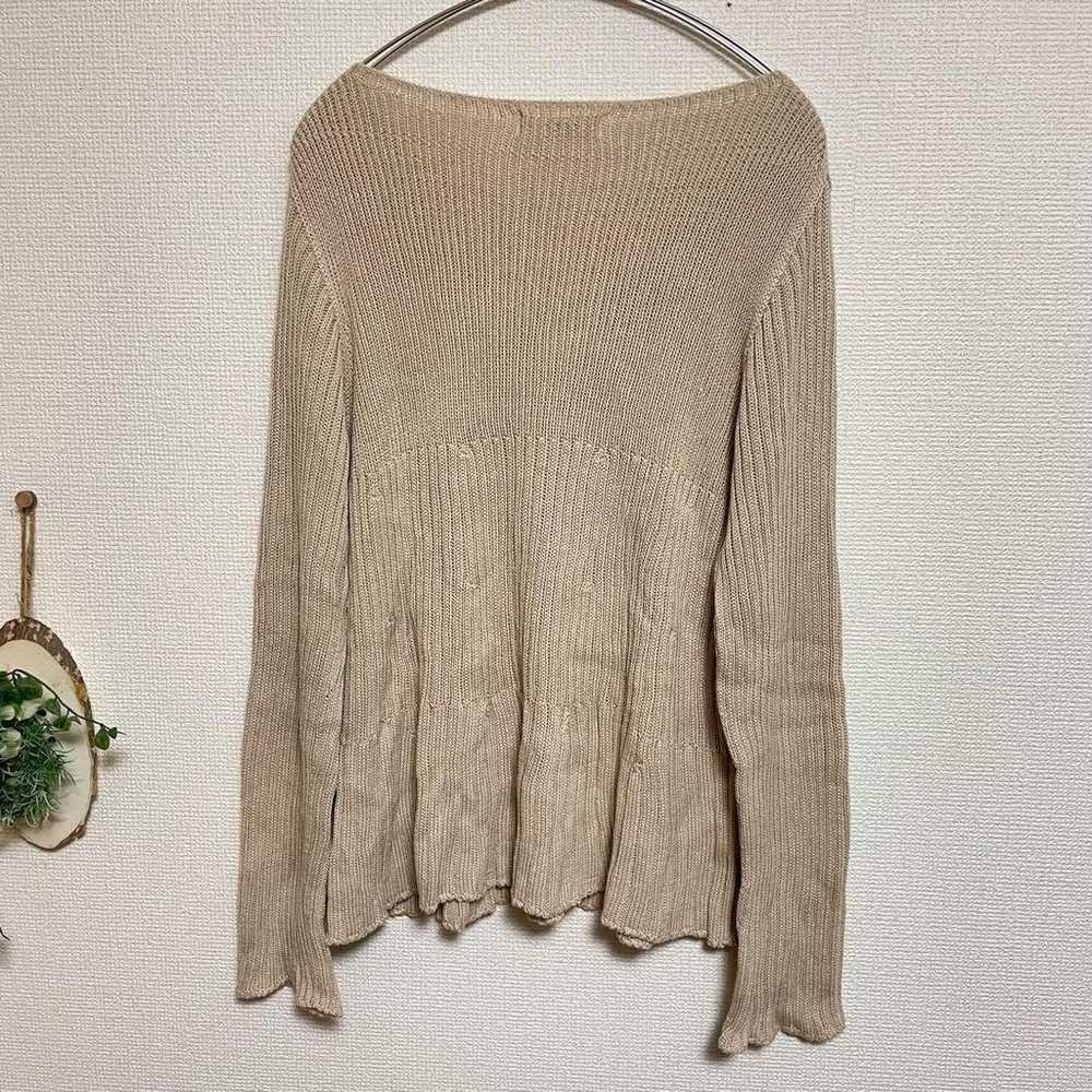 Dudu knit sweater women beige switching thick boa… - image 2