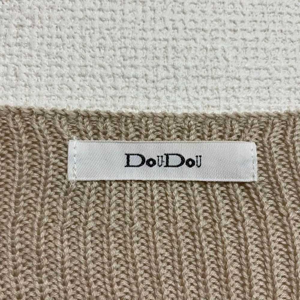 Dudu knit sweater women beige switching thick boa… - image 3