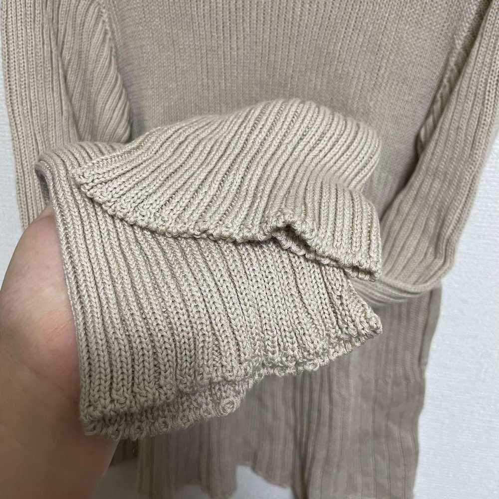 Dudu knit sweater women beige switching thick boa… - image 6