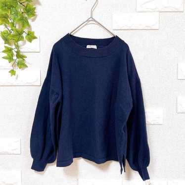 【Earth Music】Knit Top Volume Sleeve Free Size