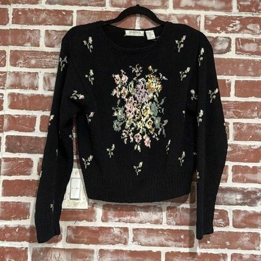 Liz Claiborne Vintage Y2K 90s Ditsy Floral Embroi… - image 1