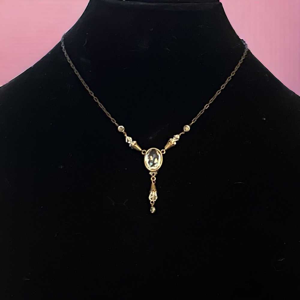 Other Vintage Robert Rose crystal Y necklace - image 1