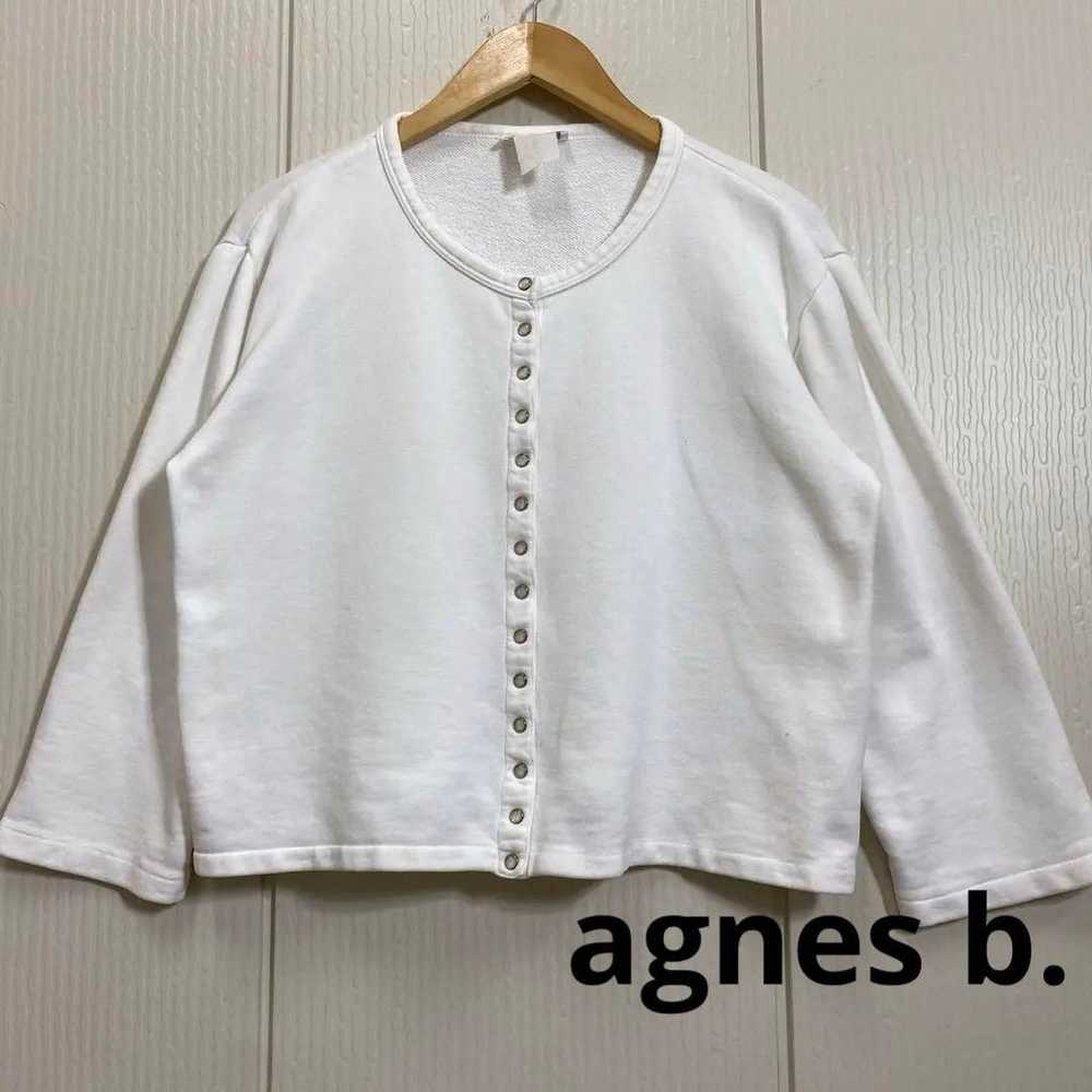 agnes b. Agnes B. Short-length wide cardigan impr… - image 1