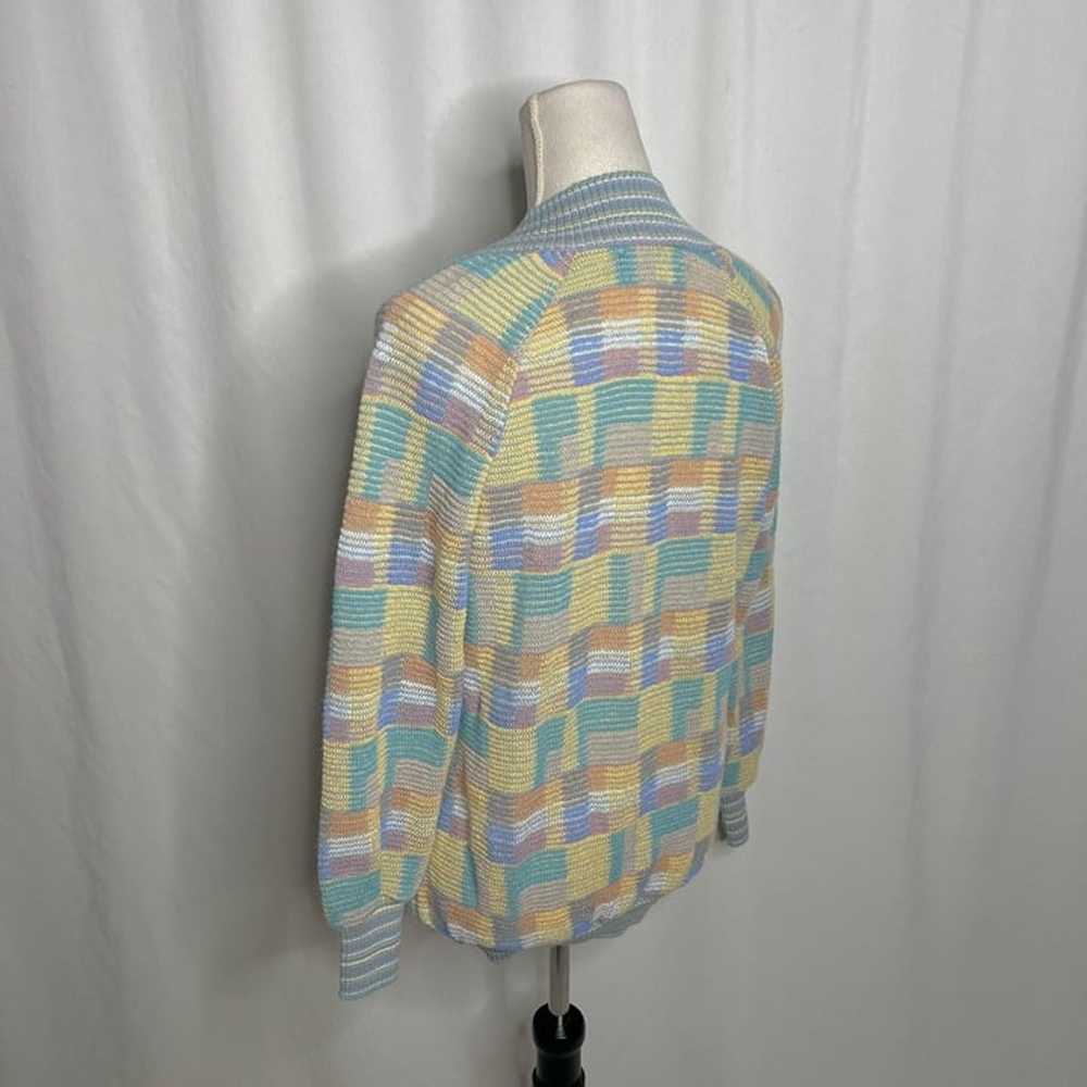 John Ashpool Vintage Geometric Checkered Knit Swe… - image 10