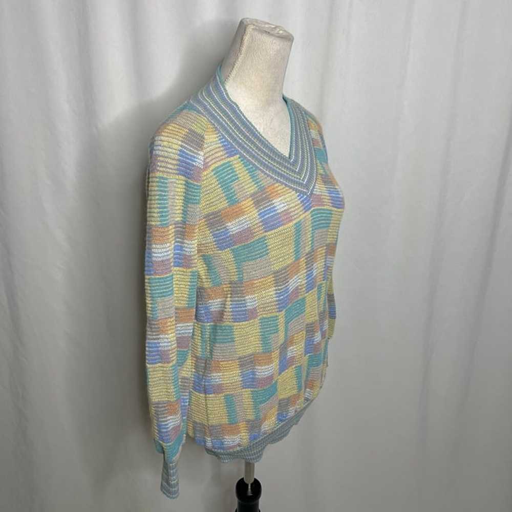 John Ashpool Vintage Geometric Checkered Knit Swe… - image 11