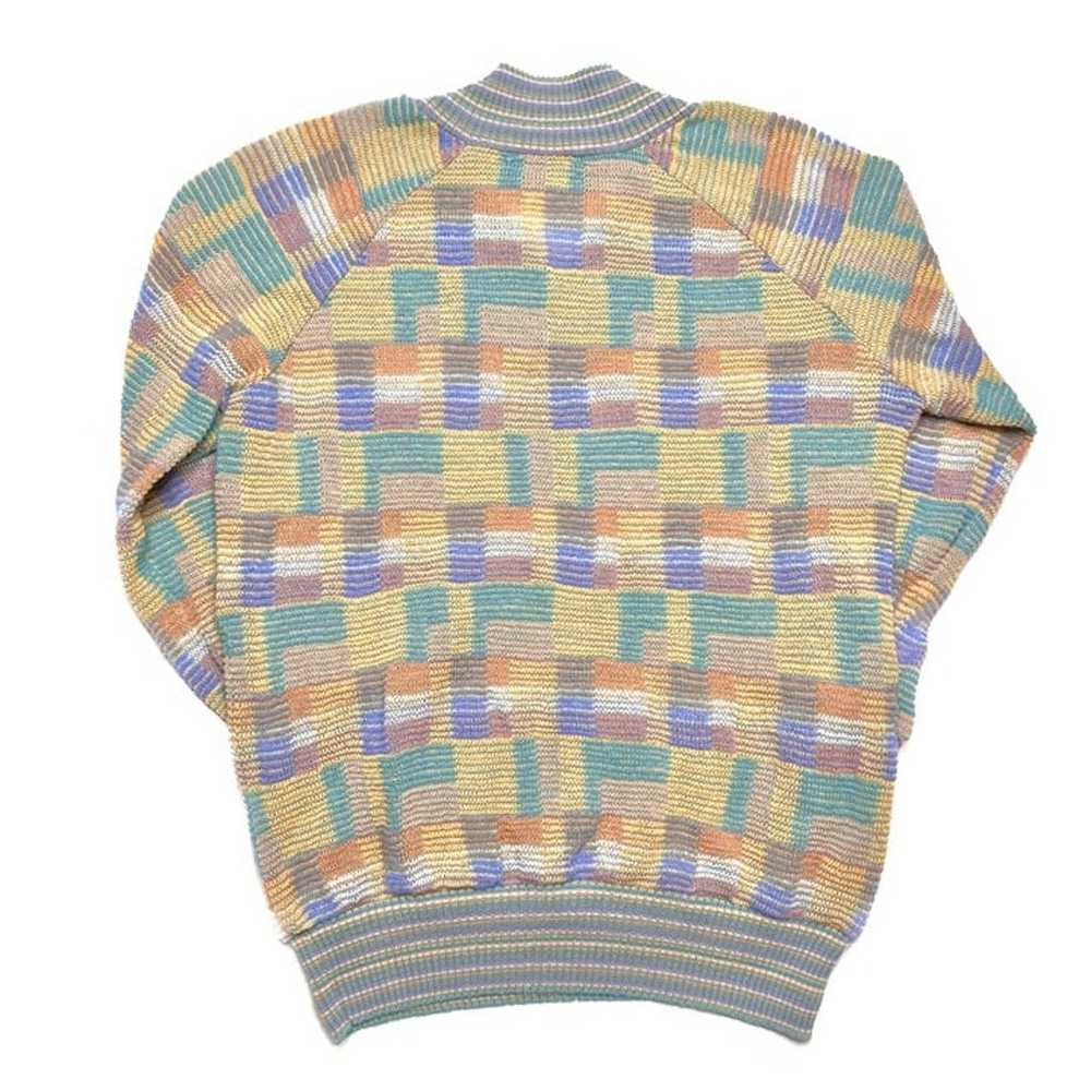 John Ashpool Vintage Geometric Checkered Knit Swe… - image 5