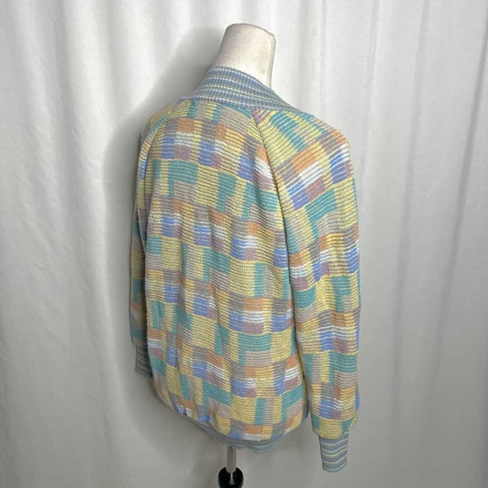 John Ashpool Vintage Geometric Checkered Knit Swe… - image 9