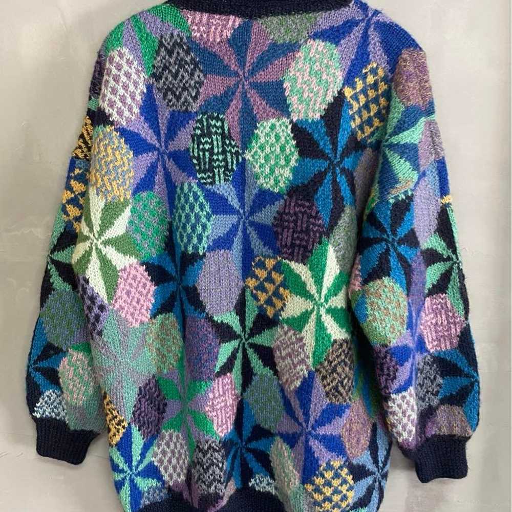 vintage hand-knit cardigan made in Peru. - image 3