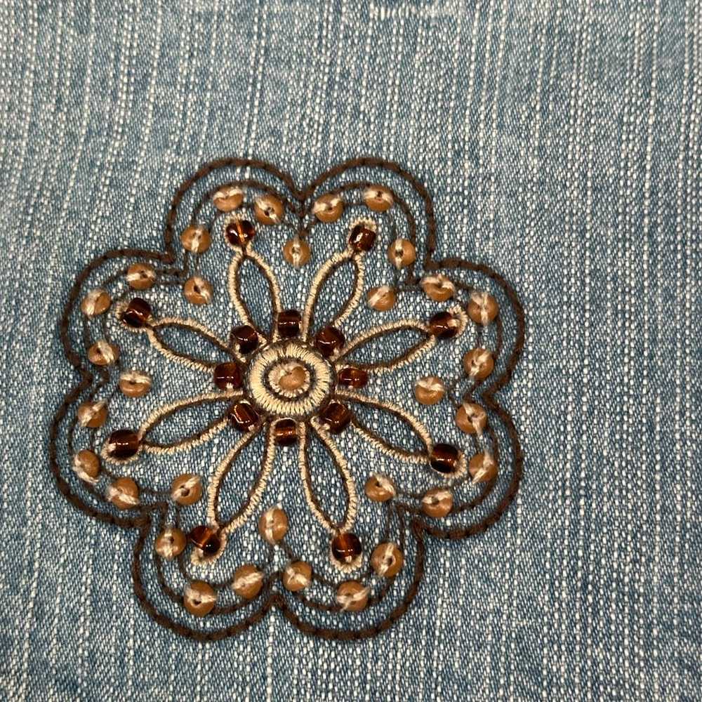 Style and Co. Petite Cropped Beaded Jean Jacket - image 5