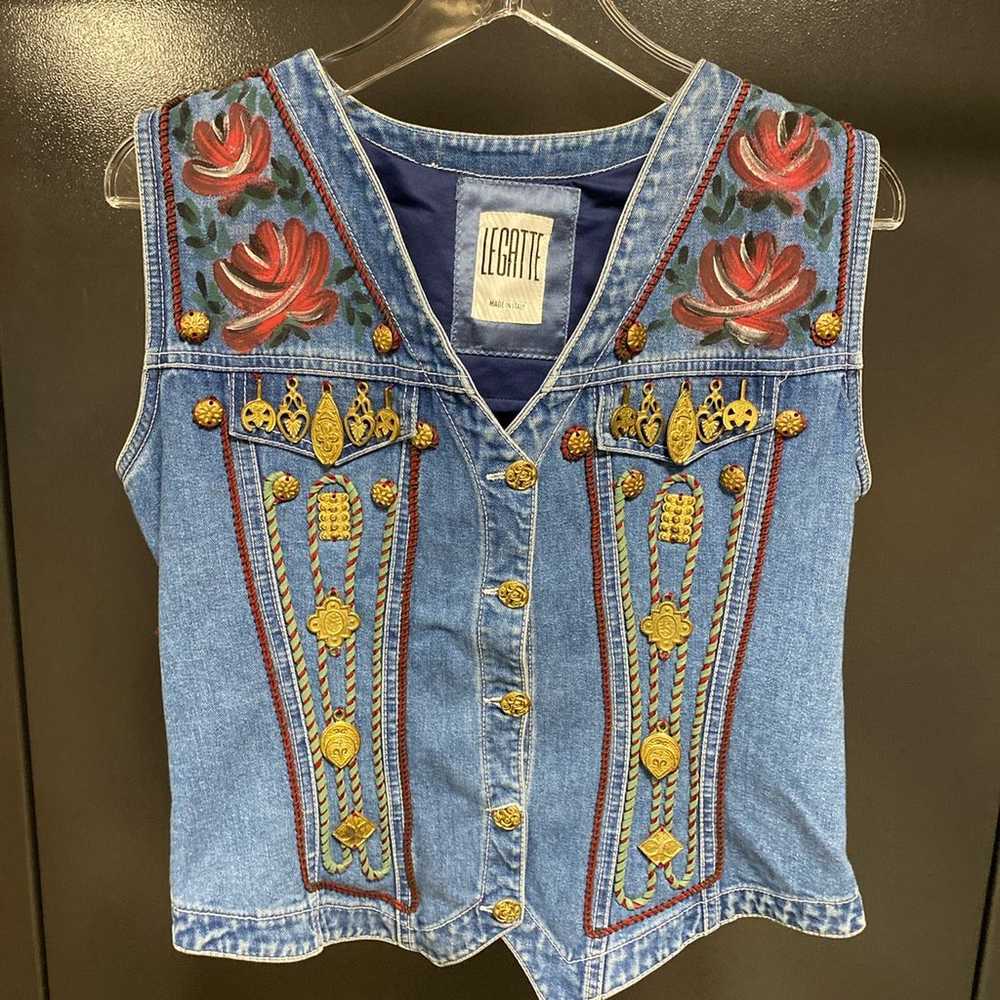 Vintage Legatte Denim Vest - image 1