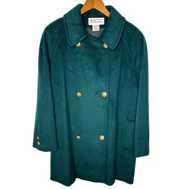 Talbots 14 Emerald Green Double Breasted Wool Coa… - image 1