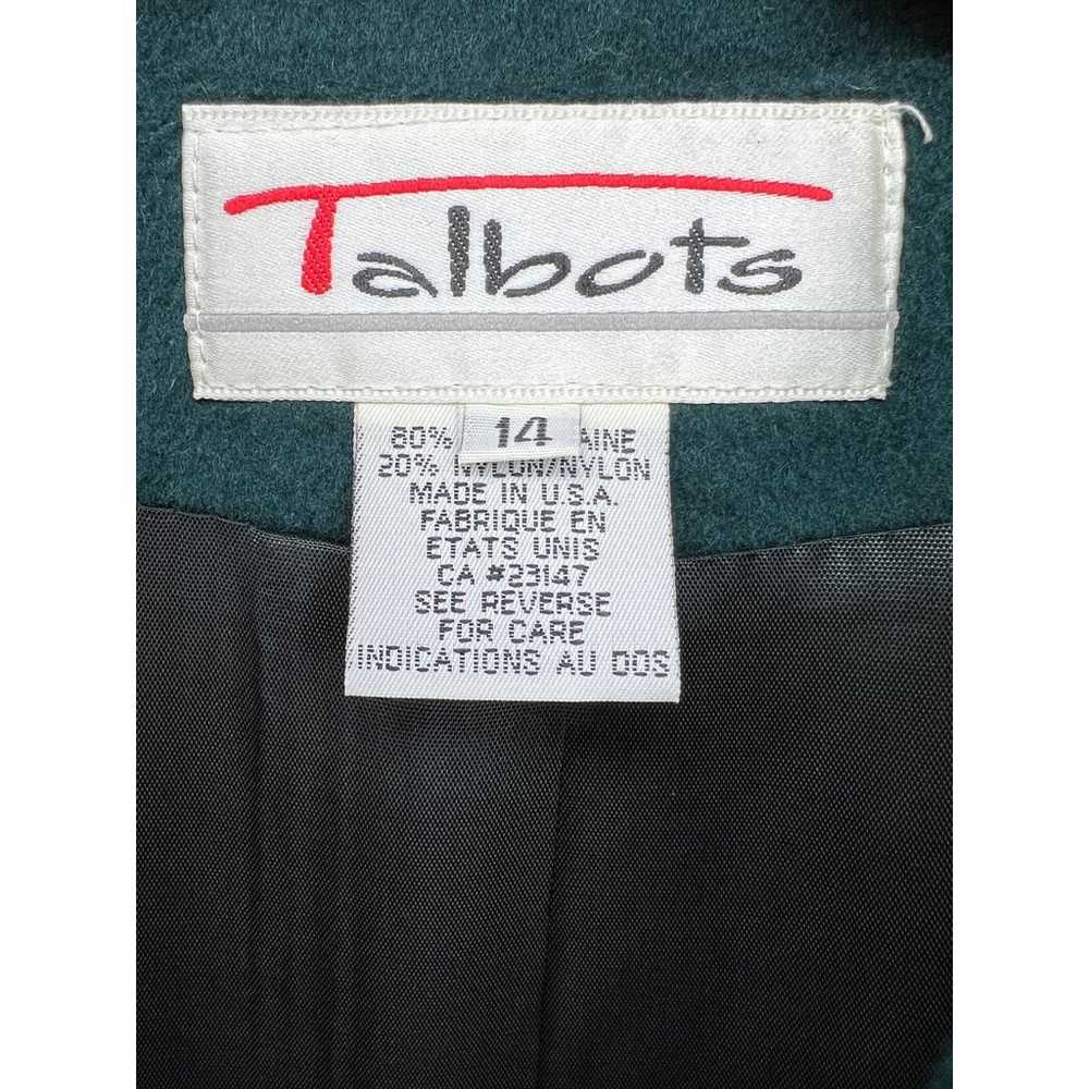 Talbots 14 Emerald Green Double Breasted Wool Coa… - image 4