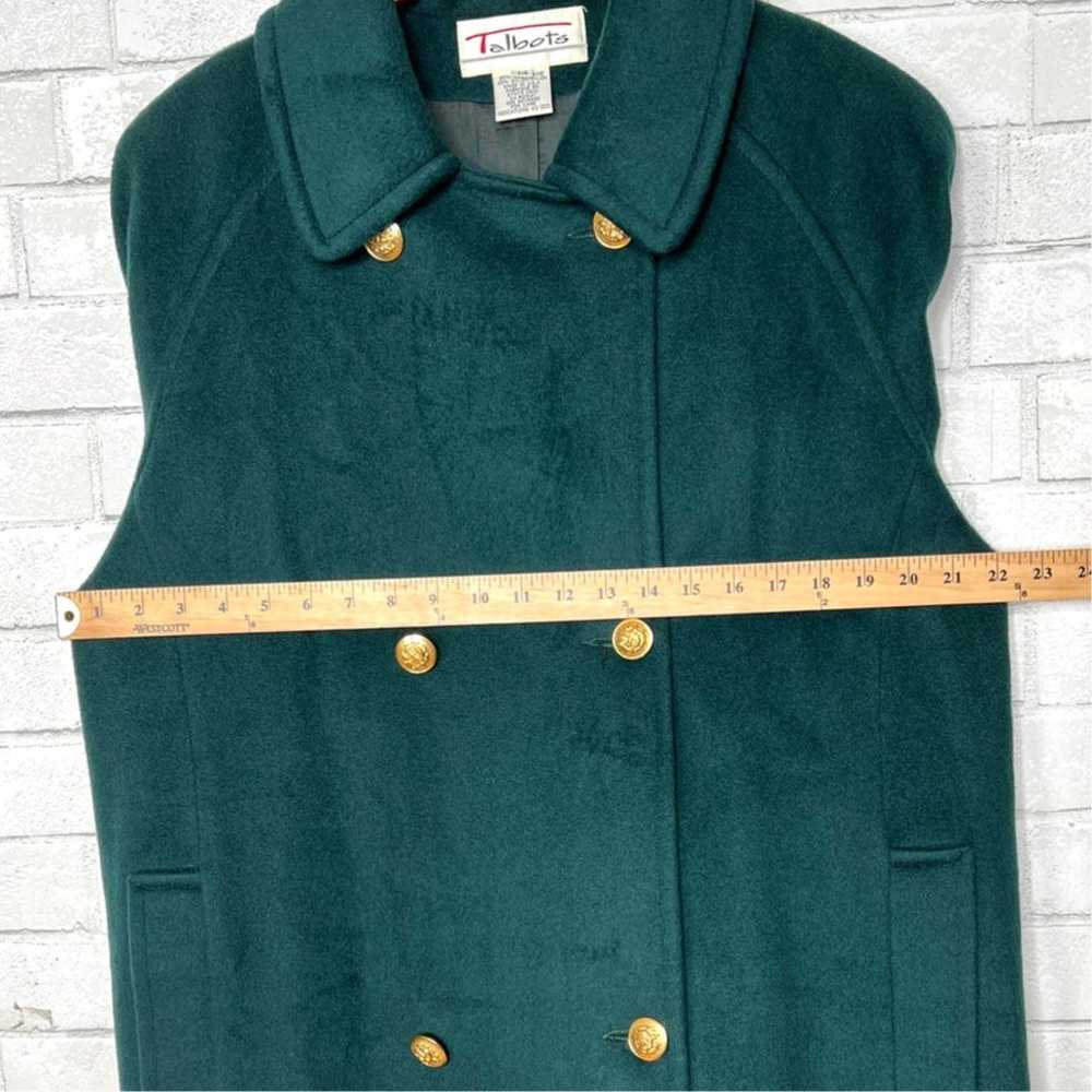 Talbots 14 Emerald Green Double Breasted Wool Coa… - image 5