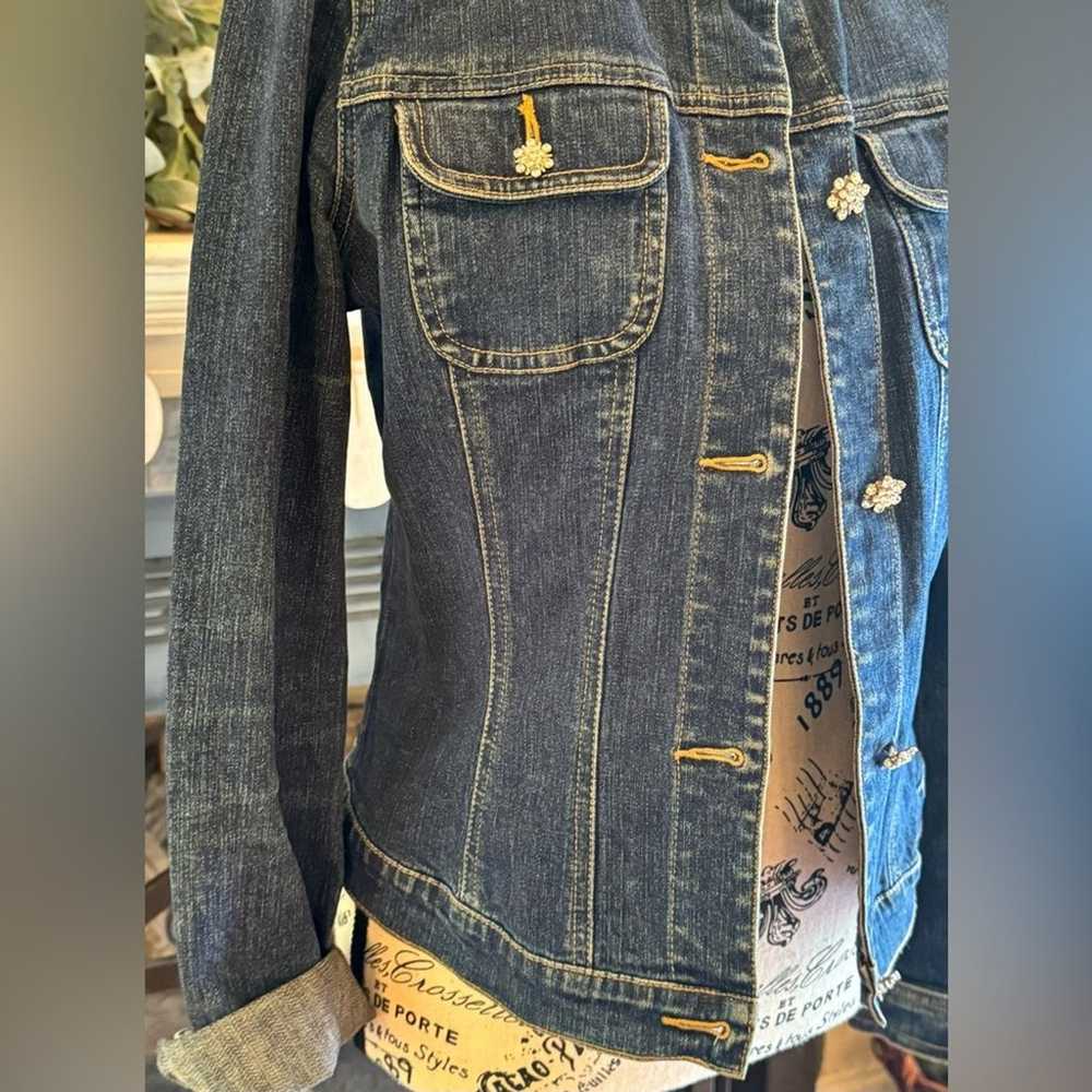 Women’s Vintage Tommy Hilfiger Denim Jacket Jewel… - image 2