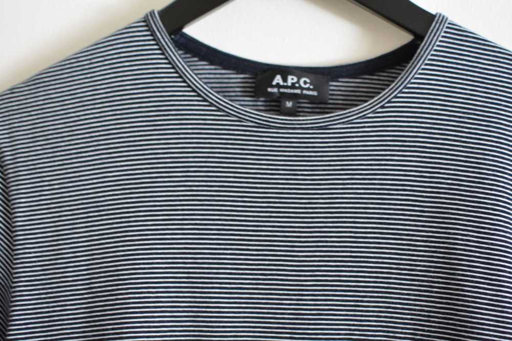 A.P.C. APC Striped Navy T Shirt - image 3