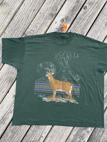 Animal Tee × Vintage 90s Deer art shirt sz XXL