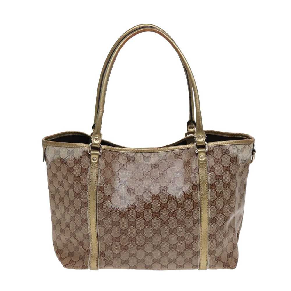 Gucci GUCCI GG Crystal Tote Bag Gold Beige 197953… - image 2