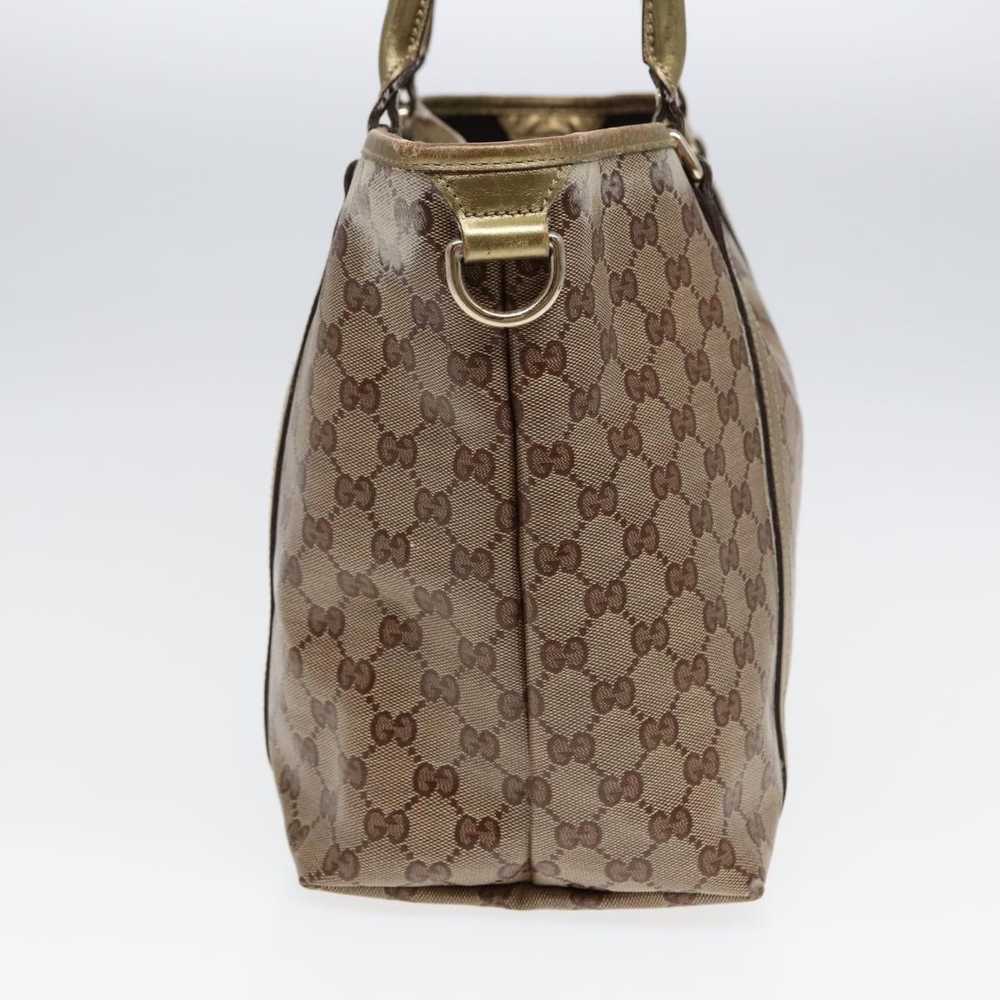 Gucci GUCCI GG Crystal Tote Bag Gold Beige 197953… - image 3