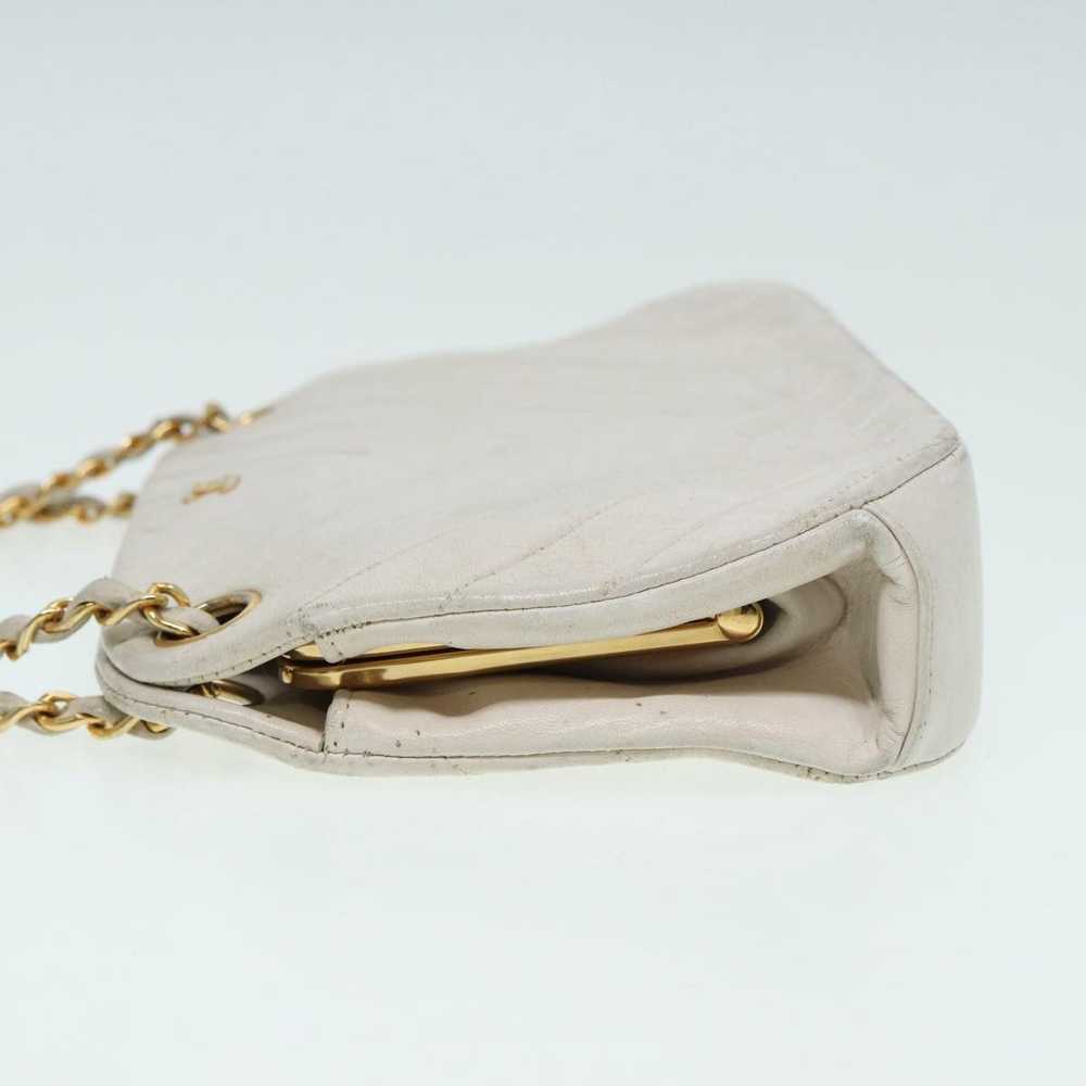 Chanel CHANEL V Stitch Chain Hand Bag Leather Whi… - image 4