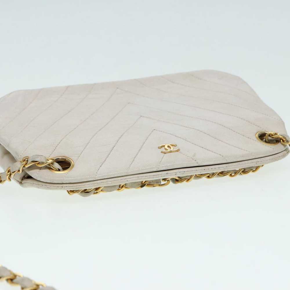 Chanel CHANEL V Stitch Chain Hand Bag Leather Whi… - image 6