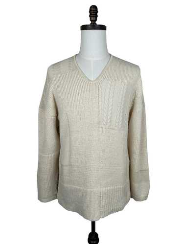 Vntg Highland Glen Wool V-neck Ribbed Shetland Chunky Sweater deals Made in Scotland M