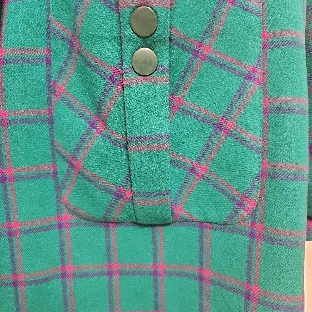 Green coat with pink and purple plaid - image 6