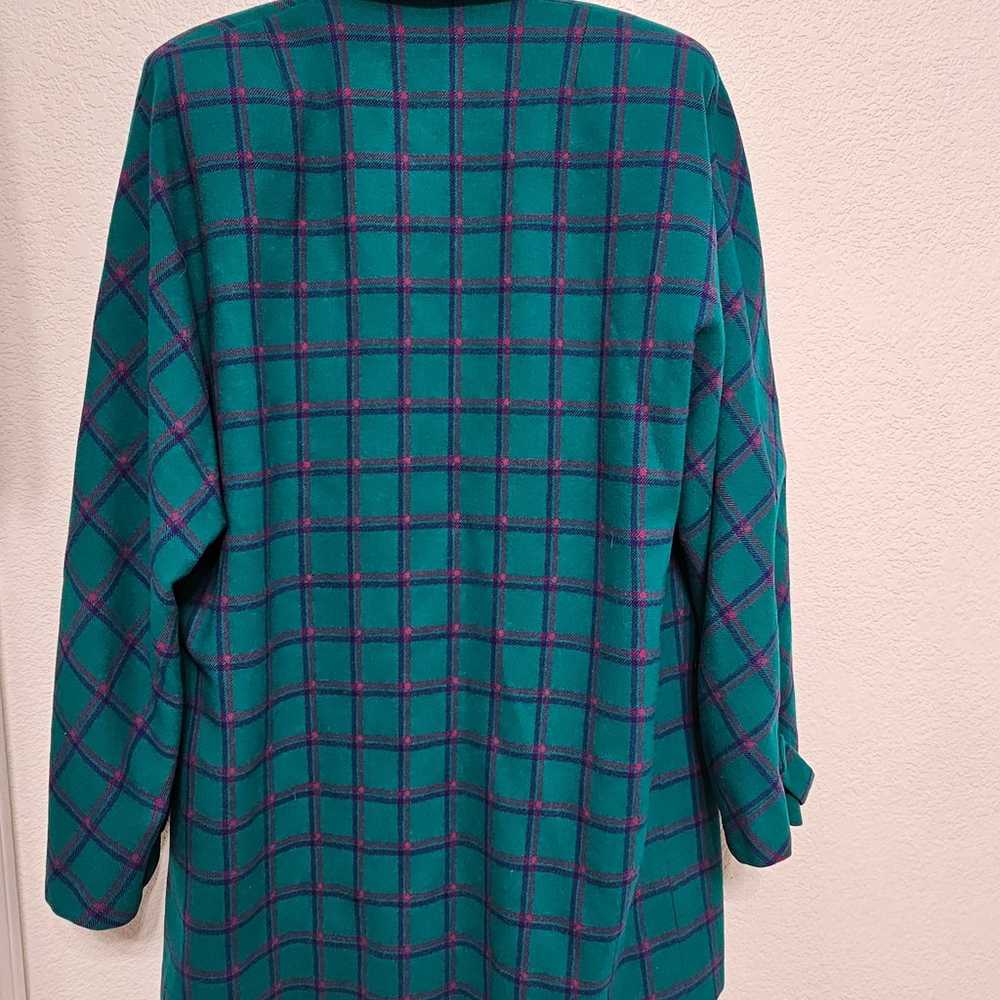 Green coat with pink and purple plaid - image 7