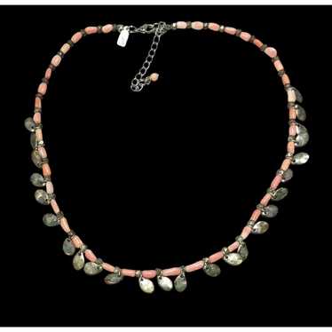 Other Preppy Pink Coral J.Jill Silver Charm Neckla