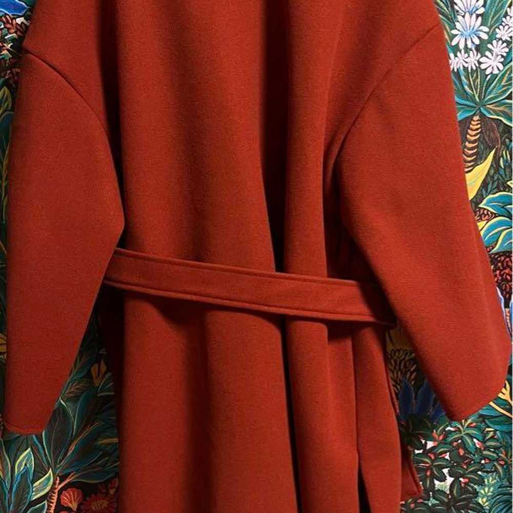 Orange long coat retro ladies used outer coat Che… - image 4