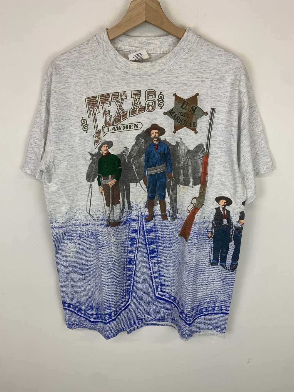 Art × Tee Shirt × Vintage Vintage 1990s Texas Law… - image 1