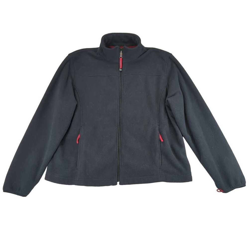 L.L. Bean Black Full Zip Fleece Jacket Women's Si… - image 1