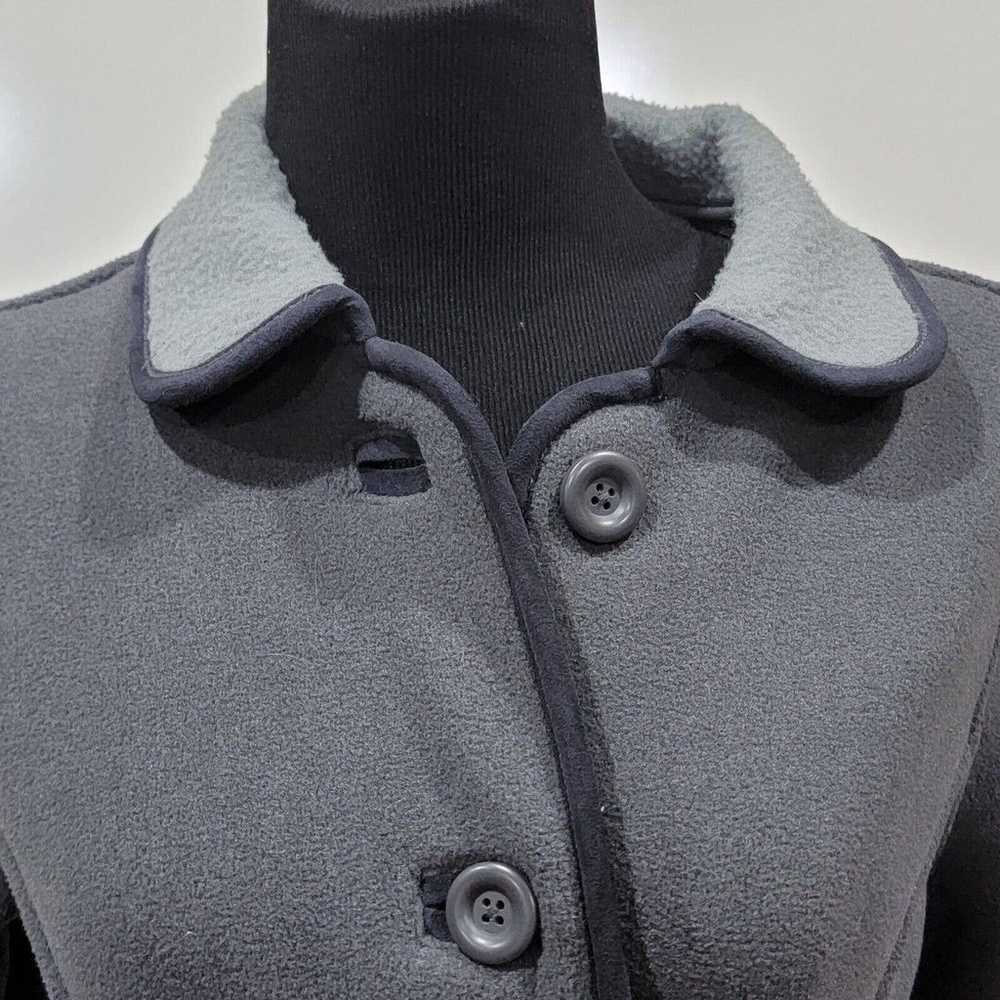 L. L. Bean Vintage Grey Front Fleece Button Up Ja… - image 6